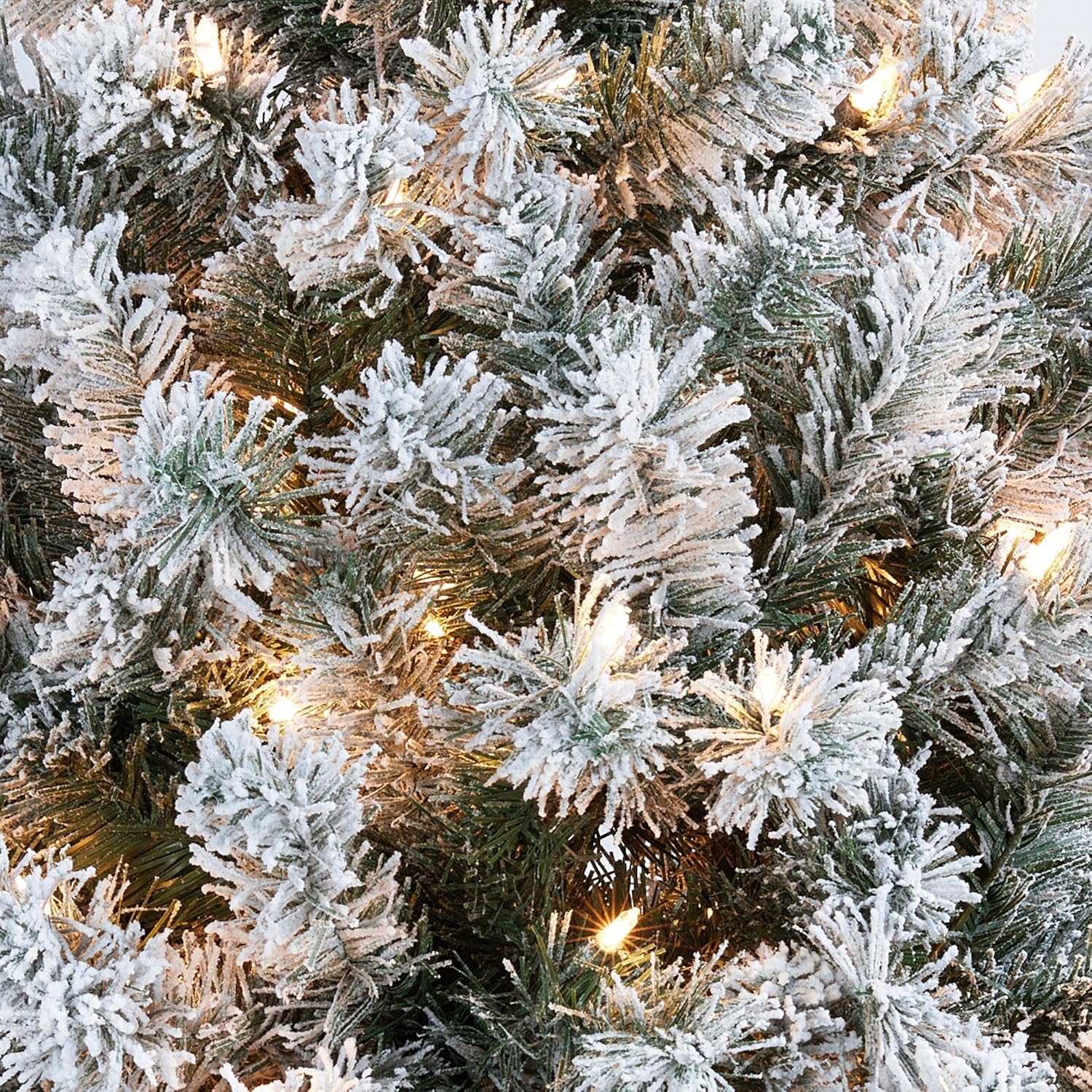 MildlyMama - FrostGleam™ Snow Flocked Spruce Christmas Tree – Pre - Lit Artificial Xmas Tree with Gold Decorations, Full & Easy Assemble Winter Decoration - National Tree Christmas Tree