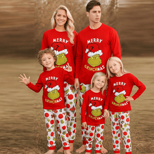 MildlyMama - Grinchmas Family Christmas Pajama Set – Cozy Matching Holiday Sleepwear for Kids, Couples & Adults pajamas