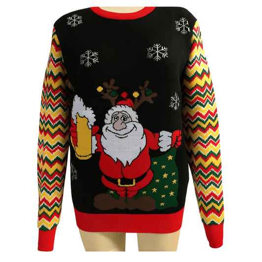 MildlyMama - JollyKnits™ Ugly Christmas Sweater – Funny Reindeer & Snowflake Knit Pullover, Soft Winter Holiday Jumper for Women & Men Sweater