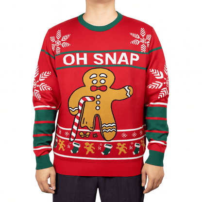 MildlyMama - JollyKnits™ Ugly Christmas Sweater – Funny Reindeer & Snowflake Knit Pullover, Soft Winter Holiday Jumper for Women & Men Sweater