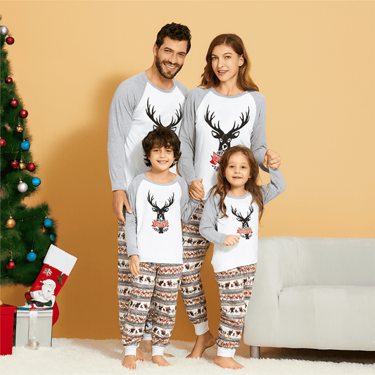 MildlyMama - Joyful Elk Family Matching Christmas Pajama Set – Cozy Holiday Sleepwear for Kids, Adults & Couples pajamas