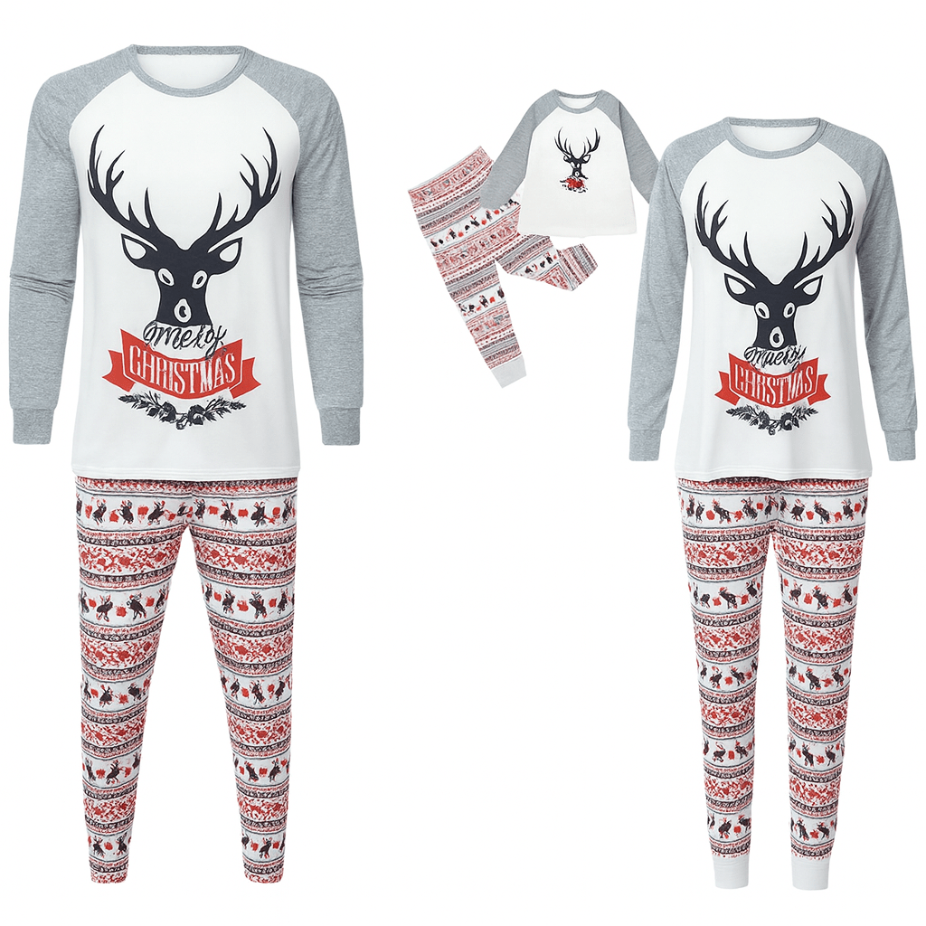 MildlyMama - Joyful Elk Family Matching Christmas Pajama Set – Cozy Holiday Sleepwear for Kids, Adults & Couples pajamas