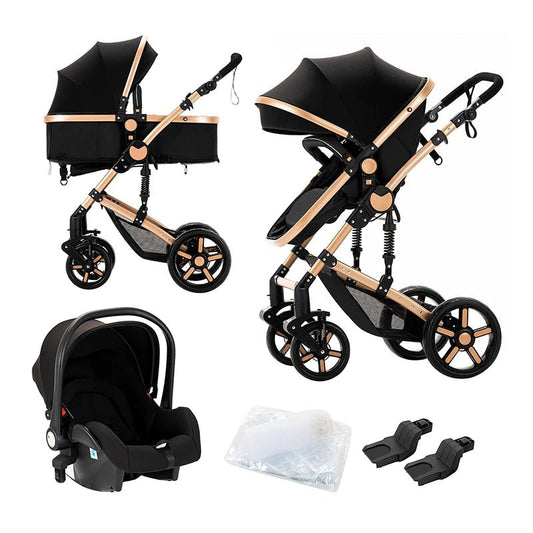 MildlyMama - Lightweight 3 - in - 1 Baby Stroller with ISOfix – Compact Folding Design for Newborns and Easy Transport Baby Strollers