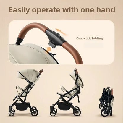MildlyMama - Lightweight Portable Baby Stroller with Four - Wheel Stability – Versatile for Sitting or Lying Down, Easy to Fold and Store Baby Strollers