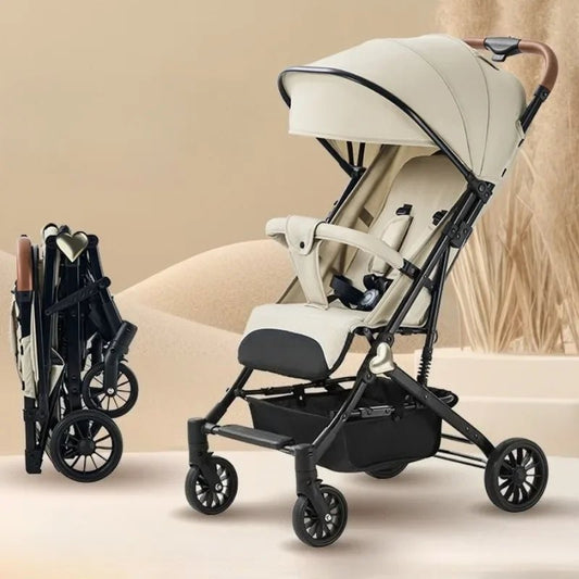 MildlyMama - Lightweight Portable Baby Stroller with Four - Wheel Stability – Versatile for Sitting or Lying Down, Easy to Fold and Store Baby Strollers