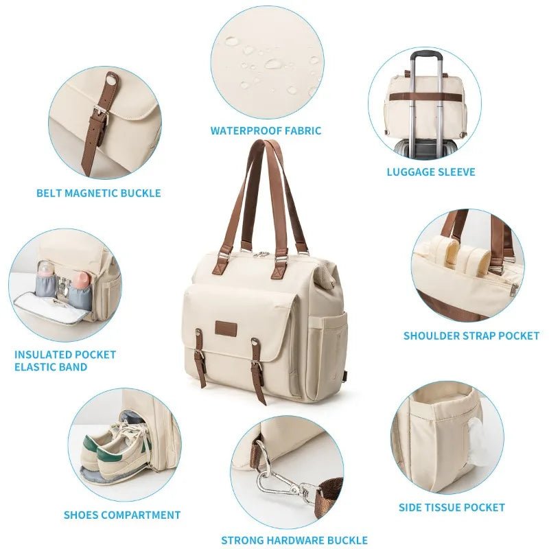 MildlyMama - Luxe Diaper Bag Backpack with Smart Storage, Stylish Design, and Durable Waterproof Fabric for Parents Diaper Bags