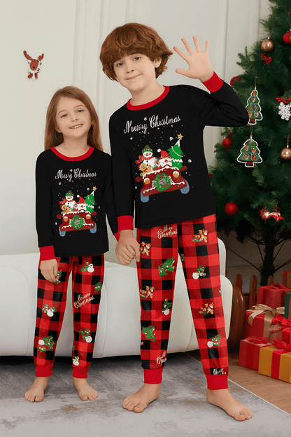 MildlyMama - PlaidCharm Family Matching Christmas Pajama Set – Black & Red Plaid Holiday Sleepwear for Kids, Couples & Adults pajamas