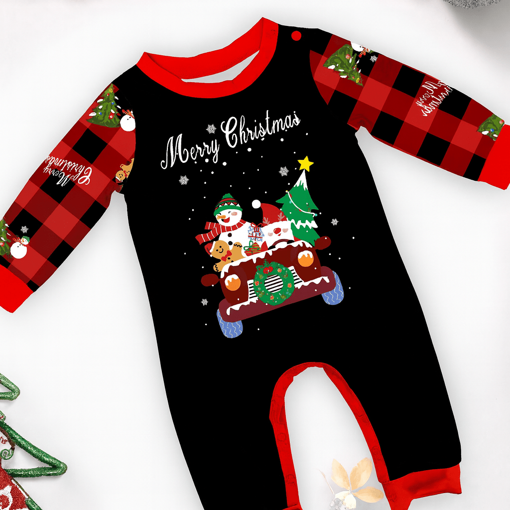 MildlyMama - PlaidCharm Family Matching Christmas Pajama Set – Black & Red Plaid Holiday Sleepwear for Kids, Couples & Adults pajamas
