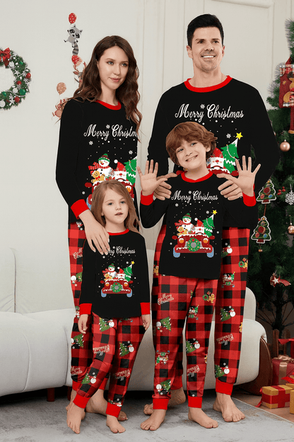 MildlyMama - PlaidCharm Family Matching Christmas Pajama Set – Black & Red Plaid Holiday Sleepwear for Kids, Couples & Adults pajamas