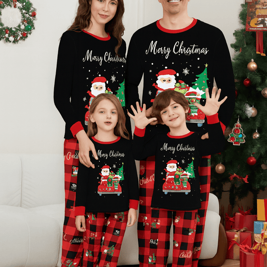 MildlyMama - PlaidCharm Family Matching Christmas Pajama Set – Black & Red Plaid Holiday Sleepwear for Kids, Couples & Adults pajamas