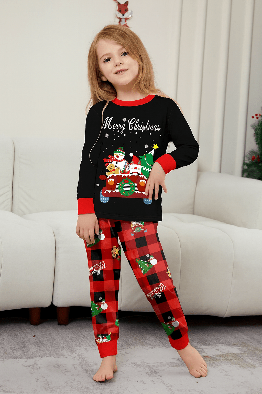MildlyMama - PlaidCharm Family Matching Christmas Pajama Set – Black & Red Plaid Holiday Sleepwear for Kids, Couples & Adults pajamas