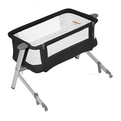 MildlyMama - Portable Baby Bassinet and Bedside Sleeper with Adjustable Height and Breathable Mesh Sides – Black Baby Bassinets