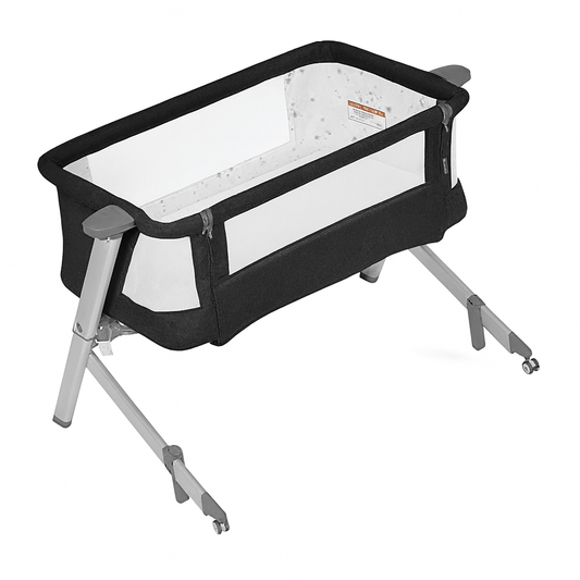 MildlyMama - Portable Baby Bassinet and Bedside Sleeper with Adjustable Height and Breathable Mesh Sides – Black Baby Bassinets