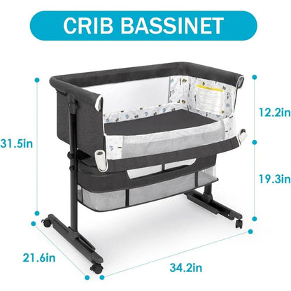 MildlyMama - Portable Baby Bassinet with Multi - Functional Design – Bedside Co - Sleeper with Large Storage and Breathable Mesh Sides Baby Bassinets