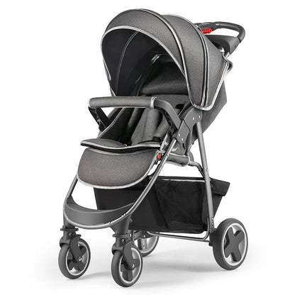 MildlyMama - Portable Folding Baby Stroller with Shock Absorption – High View Four - Wheel Design for Sit or Lie Comfort Baby Strollers