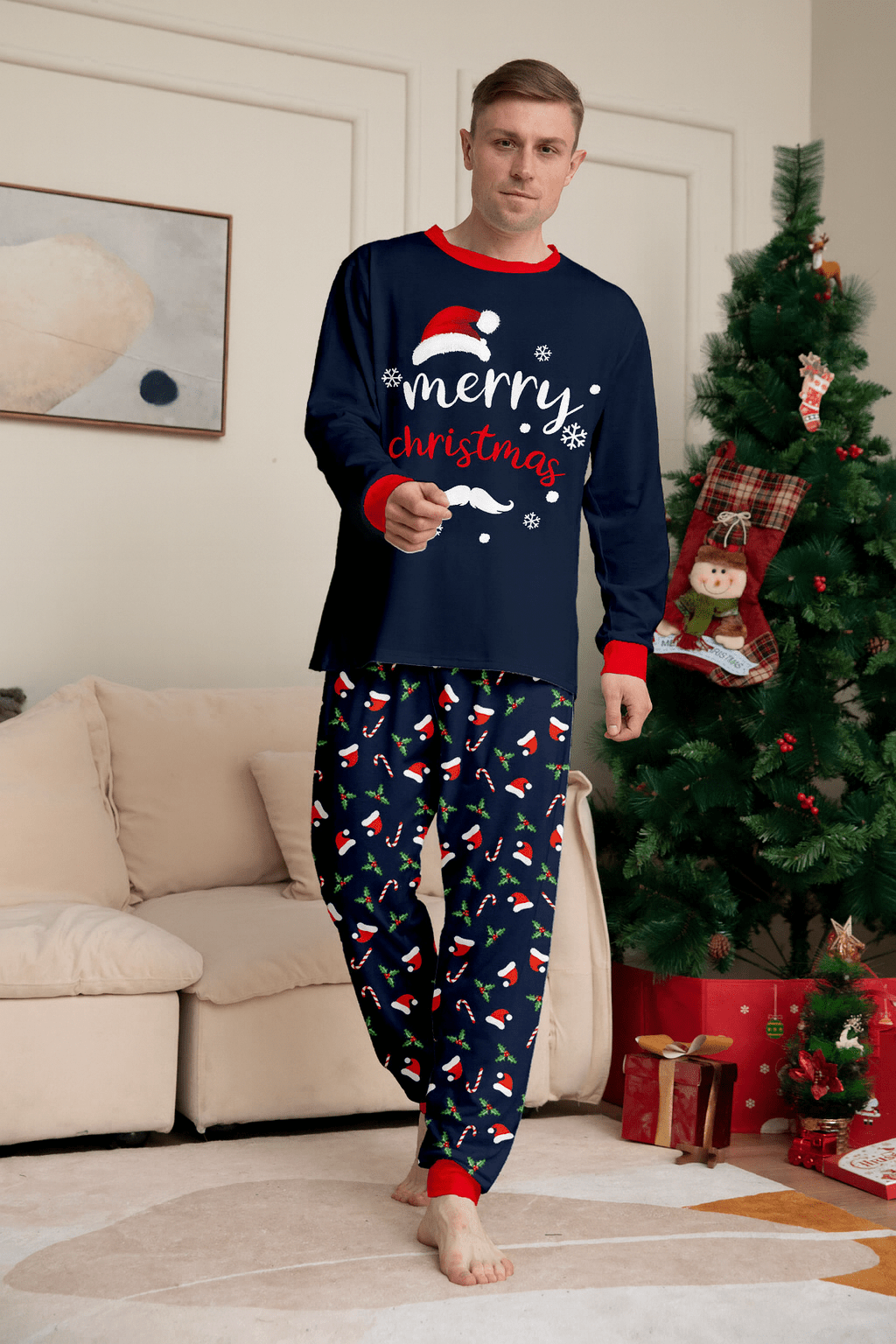 MildlyMama - SantaSnug Family Matching Christmas Pajama Set – Cute Santa Print Holiday Sleepwear for Kids, Couples & Adults pajamas
