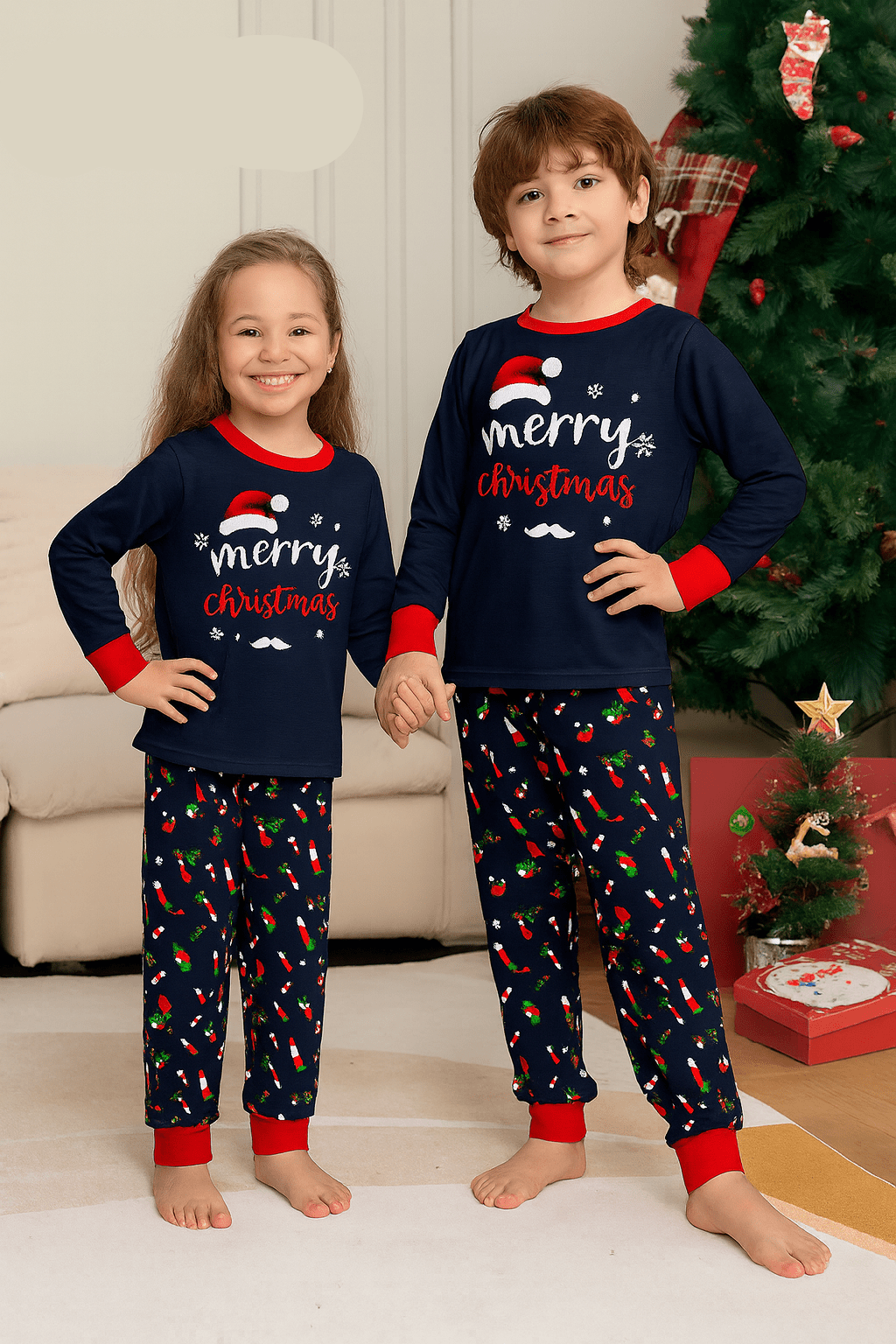 MildlyMama - SantaSnug Family Matching Christmas Pajama Set – Cute Santa Print Holiday Sleepwear for Kids, Couples & Adults pajamas