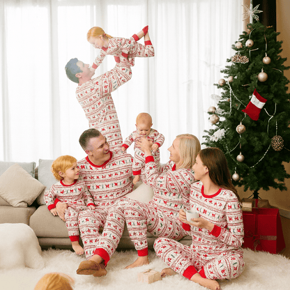 MildlyMama - SnowSpark Family Matching Christmas Pajama Set – Cozy Snowflake Tree Print Holiday Sleepwear for Kids, Couples & Adults pajamas