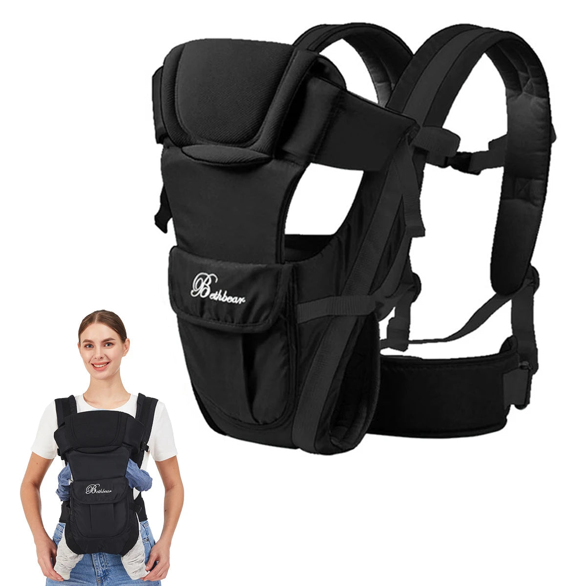 MildlyMama - Soft and Supportive Baby Carrier Wrap for Newborns to Toddlers – Ergonomic Design for Hands - Free Comfort and Bonding Baby Carriers
