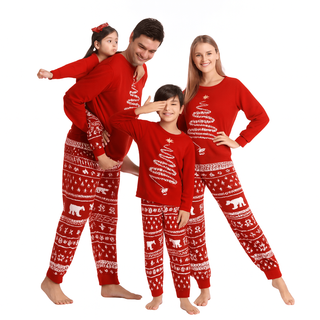 MildlyMama - SparkTree Family Matching Christmas Pajama Set – Festive Tree Print Holiday Sleepwear for Kids, Adults & Couples pajamas