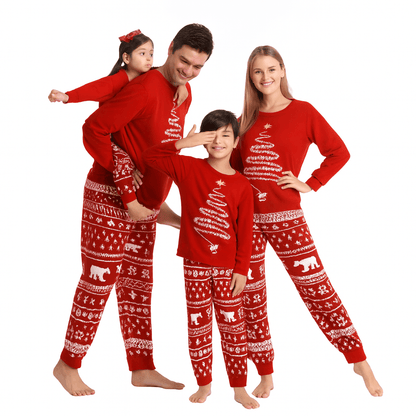 MildlyMama - SparkTree Family Matching Christmas Pajama Set – Festive Tree Print Holiday Sleepwear for Kids, Adults & Couples pajamas
