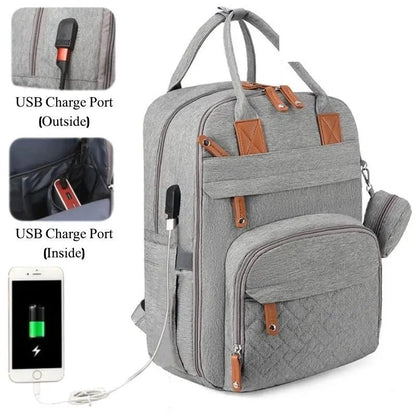 MildlyMama - Stylish Diaper Bag Backpack with Changing Mat, 25L Capacity, Water - Resistant, 14 Compartments, Stroller Hooks, Hands - Free Design Diaper Bags