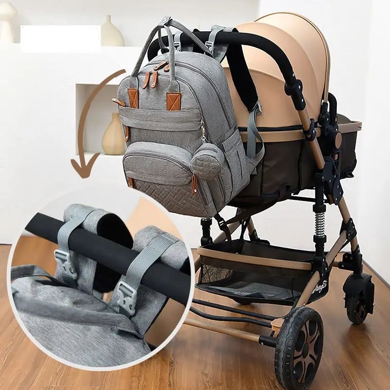 MildlyMama - Stylish Diaper Bag Backpack with Changing Mat, 25L Capacity, Water - Resistant, 14 Compartments, Stroller Hooks, Hands - Free Design Diaper Bags