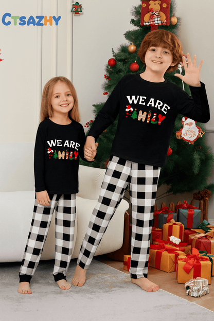 MildlyMama - TreeGlow Family Matching Christmas Pajama Set – Black & Red Plaid Holiday Sleepwear for Kids, Couples & Adults pajamas