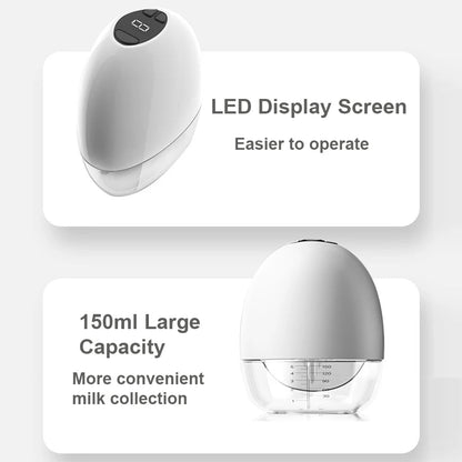 MildlyMama - Wearable Electric Breast Pump, Hands - Free, Compact Design with Adjustable Suction and Whisper - Quiet Technology Breast Pumps