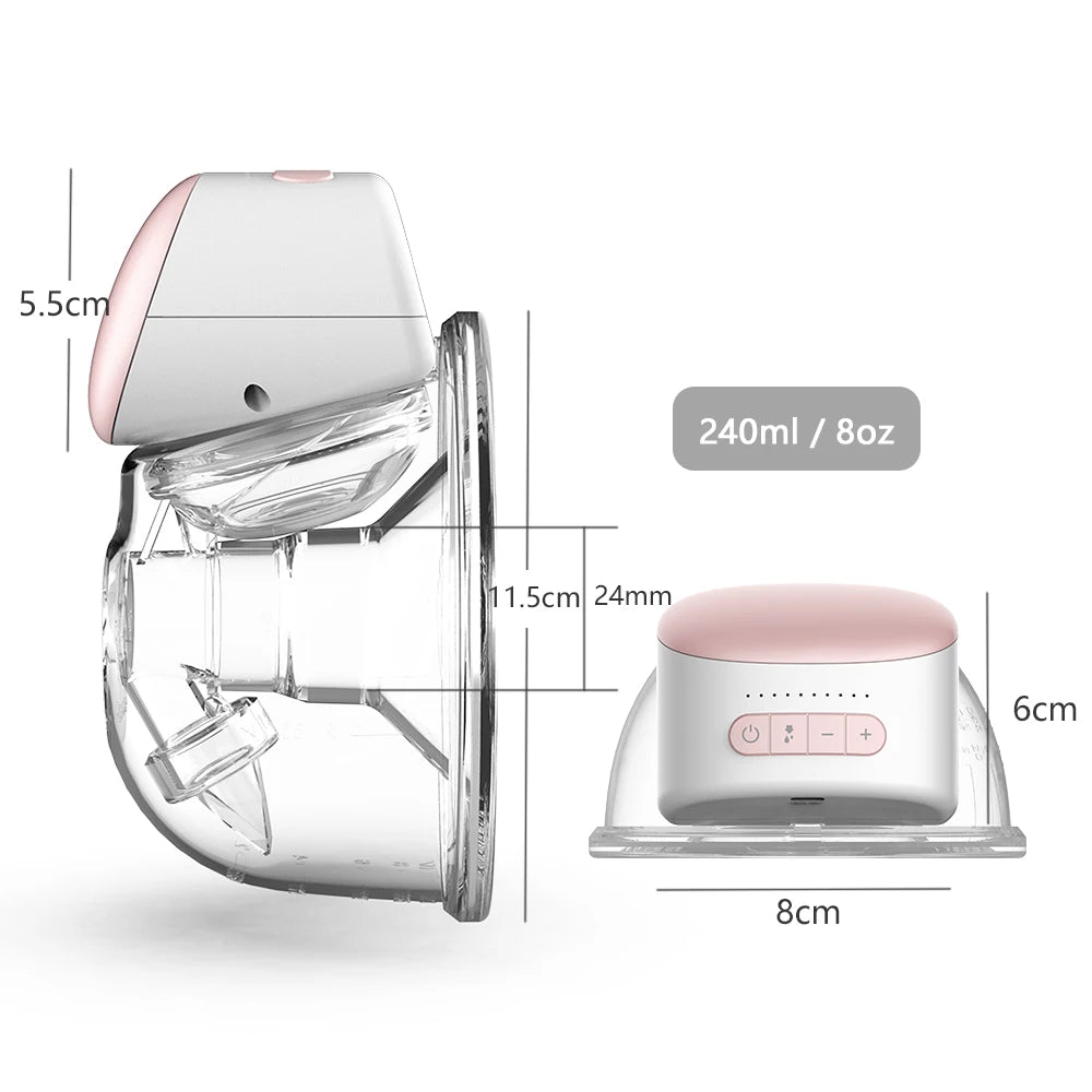 MildlyMama - Wearable Hands - Free Breast Pump, Portable and Silent Breastfeeding Solution with Adjustable Suction and BPA - Free Silicone Breast Pumps