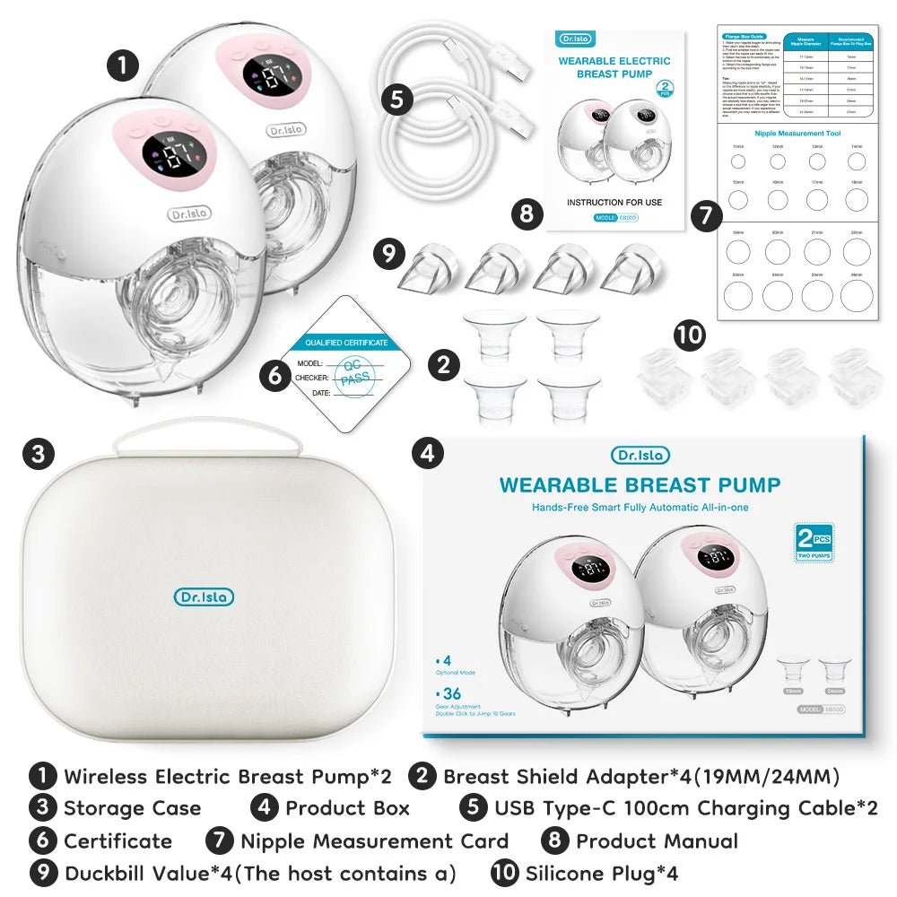 MildlyMama - Wearable Hands - Free Breast Pump – Silent, Cordless, Comfortable with 3 Modes and 9 Intensity Levels, BPA - Free Silicone Breast Pumps