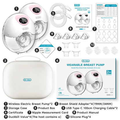 MildlyMama - Wearable Hands - Free Breast Pump – Silent, Cordless, Comfortable with 3 Modes and 9 Intensity Levels, BPA - Free Silicone Breast Pumps