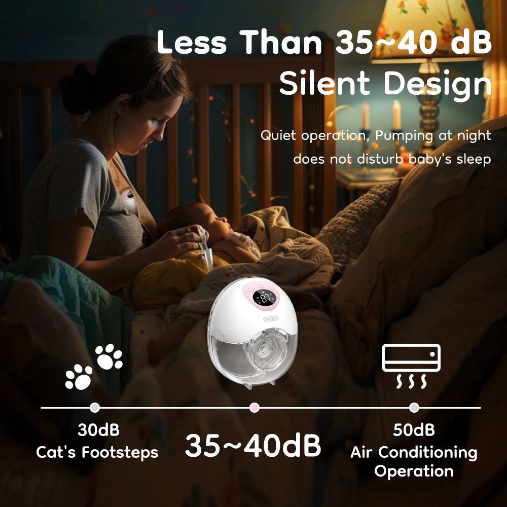 MildlyMama - Wearable Hands - Free Breast Pump – Silent, Cordless, Comfortable with 3 Modes and 9 Intensity Levels, BPA - Free Silicone Breast Pumps